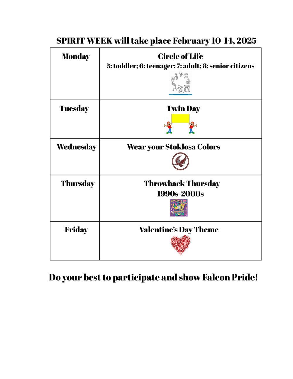  FEBRUARY SPIRIT WEEK